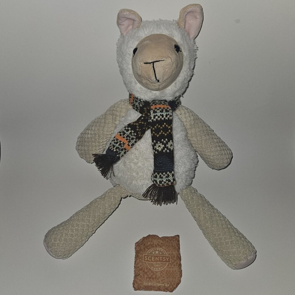 Scentsy Buddy Alma Alpaca Llama Plush Scarf with Southern Sweet Tea Scent Pak